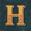 English alphabet letter H icon isolated Royalty Free Stock Photo