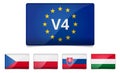 V4 Visegrad group country flag