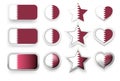 Set of vector labels of Qatar - flag buttons Royalty Free Stock Photo