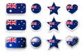 Set of vector labels of Australia flag buttons Royalty Free Stock Photo