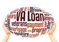 VA loan word cloud hand sphere concept