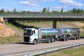 Arla Milk Tank Truck on the Road at Summer