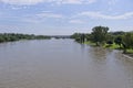 Vaal River in flood looking towards Barrage