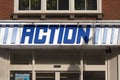 VAALS, NETHERANDS - NOVEMBER 8, 2022: Logo of Action on their store for Vaals, Netherlands. Action is a French dutch chain of