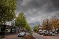 VAALS, NETHERLANDS - NOVEMBER 8, 2022: Panorama of Maastrichterlaan, the main street of Vaals, a typical countryside village of