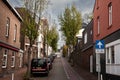 VAALS, NETHERLANDS - NOVEMBER 6, 2022: Panorama of a typical suburban dutch street in a countryside village of the netherlands,