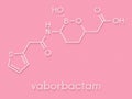 Vaborbactam drug molecule. Beta-lactamase inhibitor co-administered with meropenem to block degradation of the latter by.