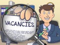 Vacancies through Magnifier. Doodle Style.