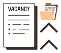Job Vacancy Document with Binary Data Folder and Upward Arrows Representing Opportunities Royalty Free Stock Photo