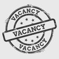 Vacancy rubber stamp isolated on white background.