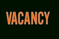 Vacancy Sign Royalty Free Stock Photo