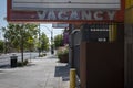 Vacancy sign on abandoned motel on Fremont Street,  Las Vegas, Nevada. Royalty Free Stock Photo