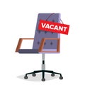 Vacancy Vector. Office Chair. Job Vacancy Sign. Empty Seat. Hire Concept. Business Recruitment, HR. Vacant Desk. Human Royalty Free Stock Photo