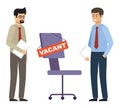 Vacancy workplace. Two job seekers for one vacancy. Personnel. HR management