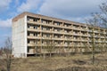 Vacant, abandoned apartment block