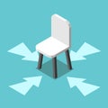 Vacant chair concept, arrows Royalty Free Stock Photo