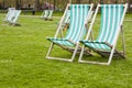 Vacant deck chairs