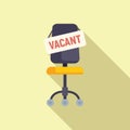 Vacant job chair icon flat vector. Career interview Royalty Free Stock Photo