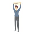 Vacant job icon cartoon vector. Recruit people