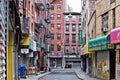 Vacant NYC Streets Chinatown Neighborhood Lower East Side Manhattan Stores Closed for Coronavirus Shutdown Royalty Free Stock Photo