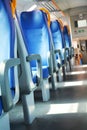 Vacant seats and train Royalty Free Stock Photo