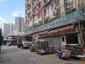 Vacant Street shop covid yau ma tei mong kok neigborhood kowloon hong kong traffic Royalty Free Stock Photo