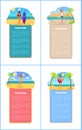 Vacation Collection of Posters Vector Illustration