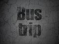 Vacation concept: Bus Trip on grunge wall background Royalty Free Stock Photo