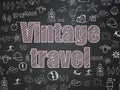 Vacation concept: Vintage Travel on School board background