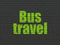 Vacation concept: Bus Travel on wall background Royalty Free Stock Photo