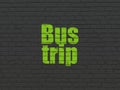 Vacation concept: Bus Trip on wall background Royalty Free Stock Photo