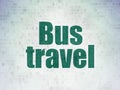 Vacation concept: Bus Travel on Digital Data Paper background Royalty Free Stock Photo