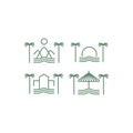 vacation destination holiday line icon set design vector Royalty Free Stock Photo