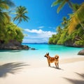 vacation on dog with Royalty Free Stock Photo