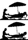 Vacation foot massage silhouettes