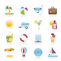 Vacation and holiday icons Royalty Free Stock Photo