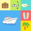 Vacation holidays and travel icons set Royalty Free Stock Photo