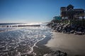 Vacation homes on ht e folly island beach Royalty Free Stock Photo