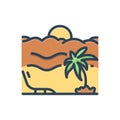 Color illustration icon for Vacation, holiday and leave Royalty Free Stock Photo