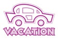 Vacation car line-art style icon Royalty Free Stock Photo