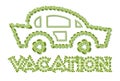 Vacation car line-art style icon Royalty Free Stock Photo