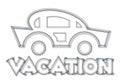 Vacation car line-art style icon Royalty Free Stock Photo