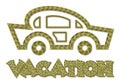 Vacation car line-art style icon Royalty Free Stock Photo