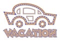 Vacation car line-art style icon Royalty Free Stock Photo