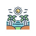 Color illustration icon for Vacation, holiday and landscape Royalty Free Stock Photo