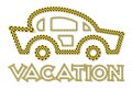 Vacation car line-art style icon Royalty Free Stock Photo