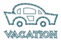 Vacation car line-art style icon Royalty Free Stock Photo