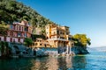 Vacation ligurian coast Italy, Portofino famous village bay, Italy colorful village Ligurian coast