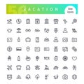 Vacation Line Icons Set