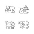 Vacation linear icons set